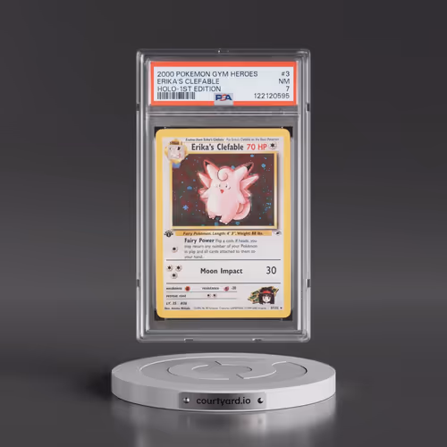 2000 Pokémon Gym Heroes #3 Erika's Clefable - 1st Edition Holo (PSA 7 NM)