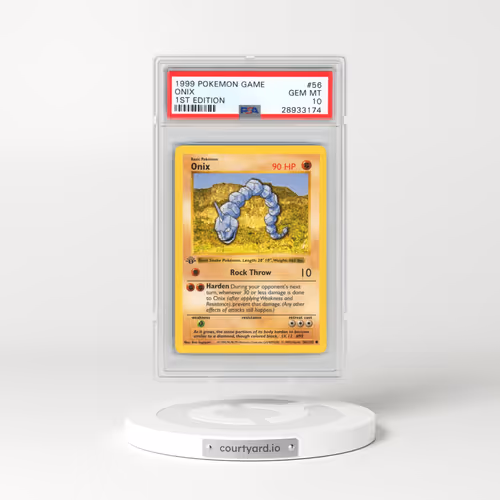 1999 Pokémon Game #56 Onix - 1st Edition (PSA 10 GEM MINT)