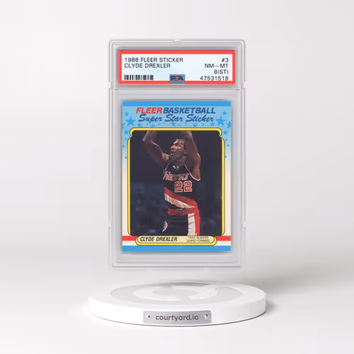 1988 Fleer Sticker #3 Clyde Drexler (PSA 8 NM-MT)