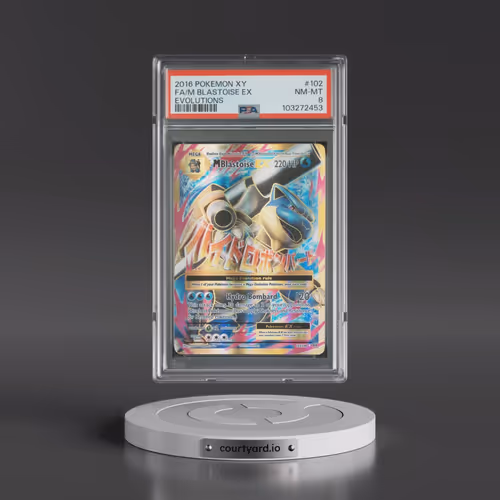 2016 Pokémon XY Evolutions #102 M Blastoise EX - Holo Full Art (PSA 8 NM-MT)
