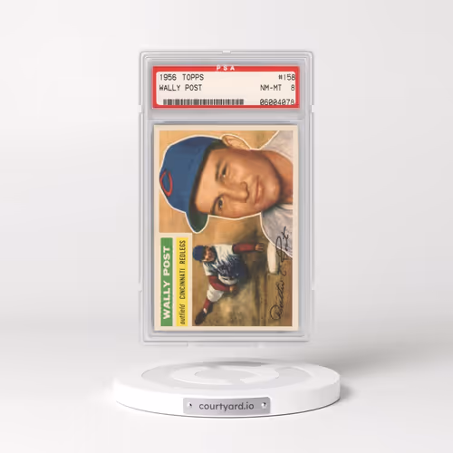 1956 Topps #158 Wally Post - Gray Back (PSA 8 NM-MT)