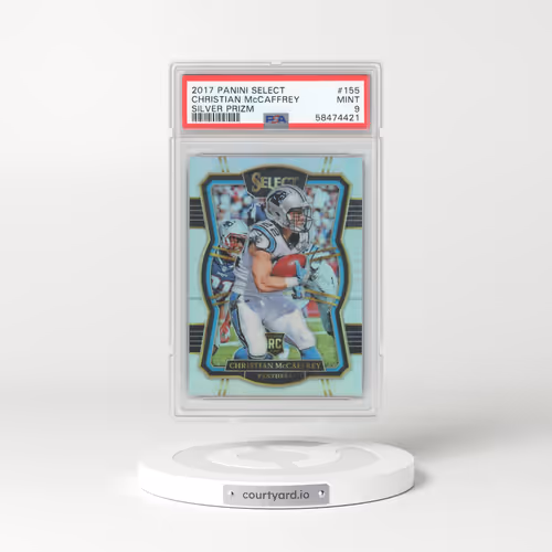 2017 Panini Select #155 Christian McCaffrey - Silver Prizm (PSA 9 MINT)