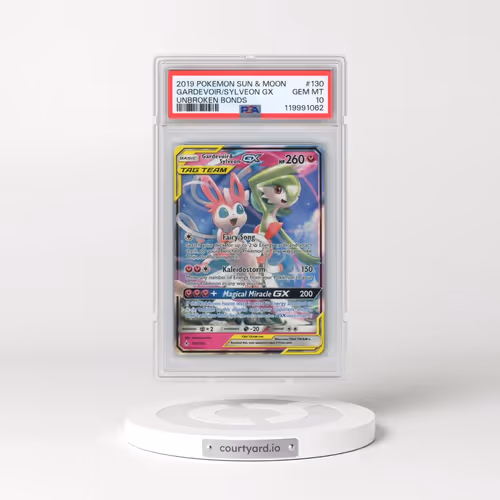 2019 Pokémon Sun & Moon Unbroken Bonds #130 Gardevoir & Sylveon GX - Holo (PSA 10 GEM MINT)
