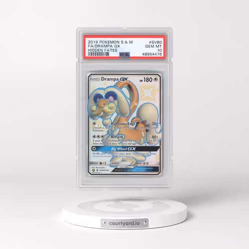2019 Pokémon Sun & Moon Hidden Fates #SV80 Drampa GX - Holo Full Art (PSA 10 GEM MINT)