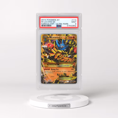 2014 Pokémon XY Furious Fists #113 M Lucario EX - Holo Ultra Rare (PSA 9 MINT)