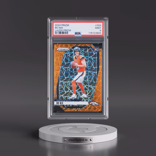 2024 Panini Prizm #309 Bo Nix - Lazer Prizm (PSA 9 MINT)