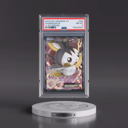 2013 Pokémon XY #062 Emolga EX - 1st Edition Holo Full Art Y (PSA 8 NM-MT)