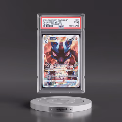 2023 Pokémon Swsh Black Star Promo #291 Lucario Vstar - Full Art Crown Zenith Elite Trainer Box (PSA