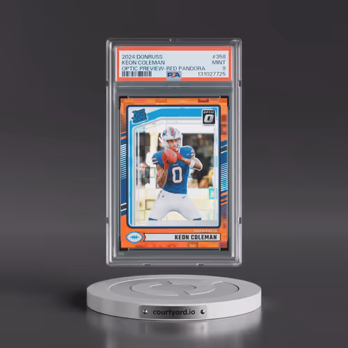 2024 Panini Donruss #358 Keon Coleman - Optic Preview-Red Pandora (PSA 9 MINT)
