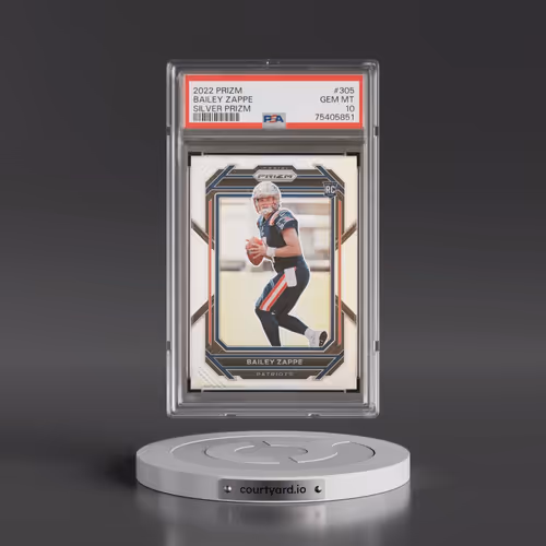 2022 Panini Prizm #305 Bailey Zappe - Silver Prizm (PSA 10 GEM MINT)