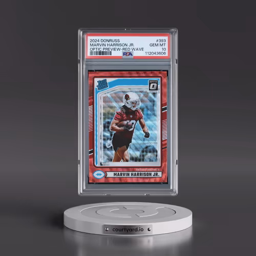 2024 Panini Donruss #393 Marvin Harrison Jr. - Optic Preview-Red Wave (PSA 10 GEM MINT)