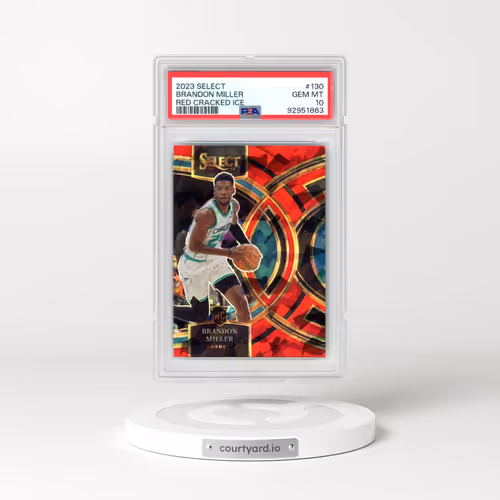 2023 Panini Select #130 Brandon Miller - Red Cracked Ice (PSA 10 GEM MINT)