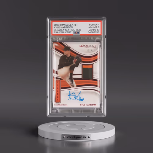 2023 Panini Immaculate Collection Clearly Immaculate Material Signatures #CMSKH Kyle Harrison - Red