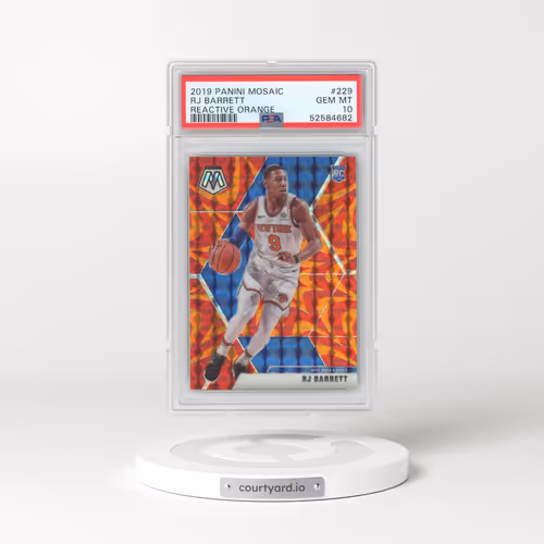 2019 Panini Mosaic #229 RJ Barrett - Reactive Orange (PSA 10 GEM MINT)