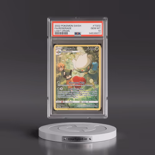 2022 Pokémon Sword & Shield Lost Origin #TG02 Roserade - Full Art (PSA 10 GEM MINT)
