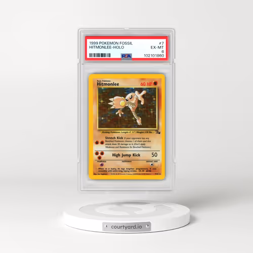 1999 Pokémon Fossil #7 Hitmonlee - Holo (PSA 6 EX-MT)