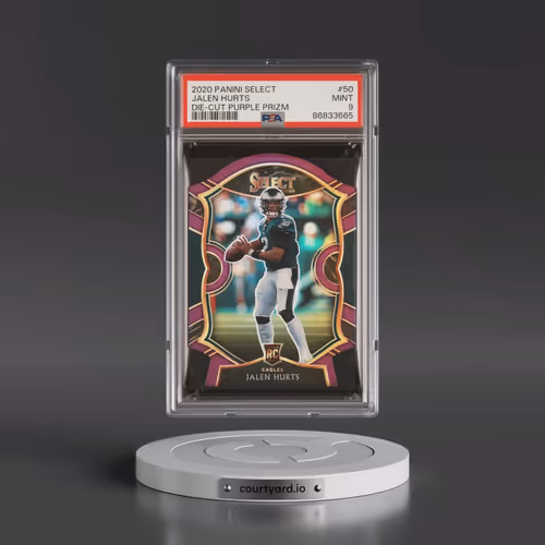 2020 Panini Select #50 Jalen Hurts - Die-Cut Purple Prizm (PSA 9 MINT)