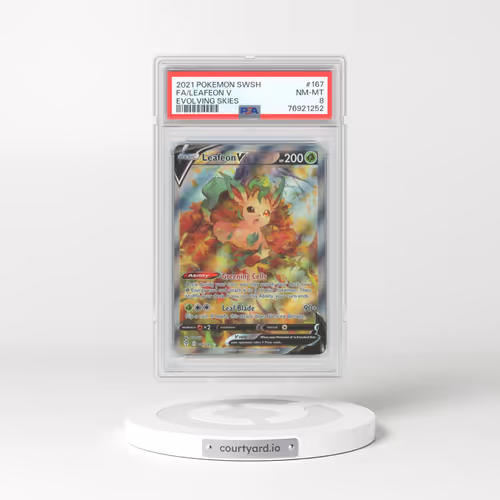 2021 Pokémon Sword & Shield Evolving Skies #167 Leafeon V - Holo Full Art (PSA 8 NM-MT)