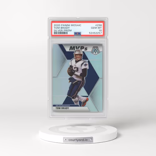 2020 Panini Mosaic #298 Tom Brady - Silver Prizm (PSA 10 GEM MINT)