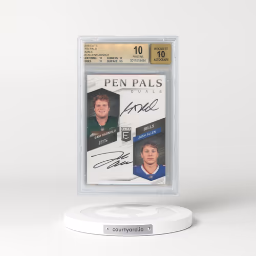 2018 Panini Donruss Elite Pen Pals Duals Autographs #AFC Josh Allen/Sam Darnold (BGS 10 PRISTINE)