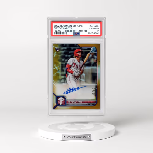 2022 Bowman Chrome Chrome Rookie Autographs #CRABS Bryson Stott - Gold Refractor (PSA 10 GEM MINT)