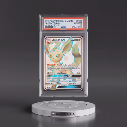 2019 Pokémon Sun & Moon Hidden Fates #SV46 Leafeon GX - Holo Full Art (PSA 10 GEM MINT)