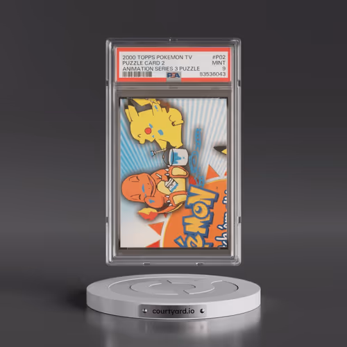 2000 Topps Pokémon TV Animation Series 3 Puzzle #P02 Puzzle Card 2 (PSA 9 MINT)