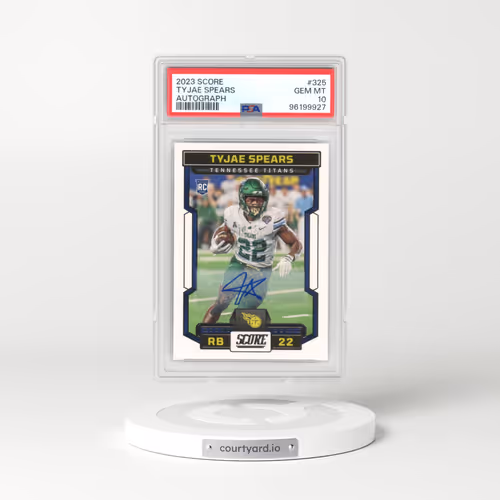 2023 Panini Score #325 Tyjae Spears - Autograph (PSA 10 GEM MINT)