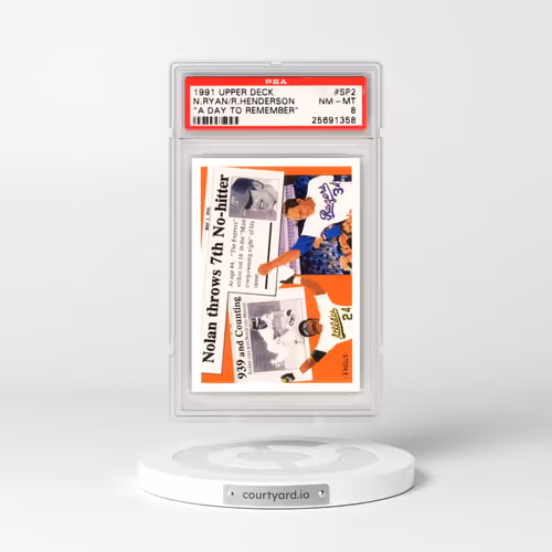 1991 Upper Deck #SP2 Nolan Ryan/Rickey Henderson - "A Day to Remember" (PSA 8 NM-MT)
