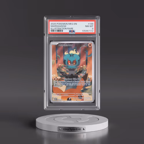 2025 Pokémon Meg EN-Mega Evolution #146 Marshadow - Illustration Rare (PSA 8 NM-MT)