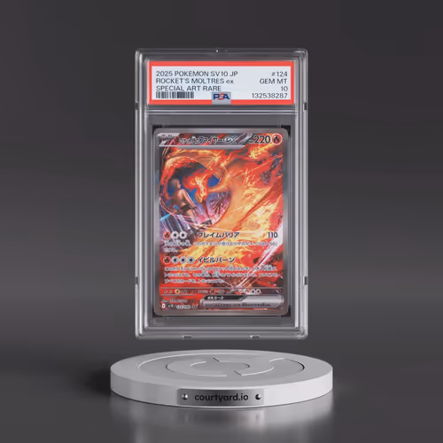2025 Pokémon SV10-Glory of Team Rocket #124 Team Rocket's Moltres EX - Holo Special Art Rare (PSA 10