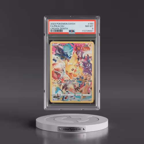 2023 Pokémon Sword and Shield Crown Zenith #160 Pikachu - Full Art (PSA 8 NM-MT)