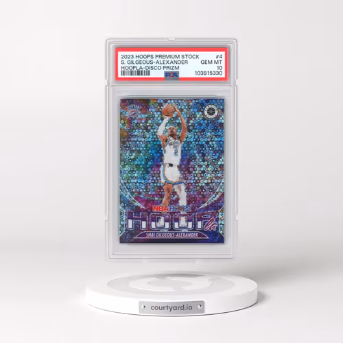 2023 Panini Hoops Premium Stock Hoopla #4 Shai Gilgeous-Alexander - Disco Prizm (PSA 10 GEM MINT)