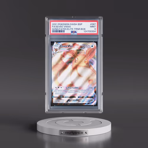2021 Pokémon Swsh Black Star Promo #087 Eevee Vmax - Full Art Shining Fates Elite Trainer Box (PSA 9