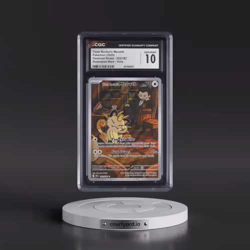 2025 Destined Rivals - DRI EN #203/182 Team Rocket's Meowth - Illustration Rare Holo (CGC 10 GEM MIN