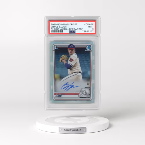 2020 Bowman Draft Chrome Draft Picks Autographs #CDABE Bryce Elder - Refractor (PSA 9 MINT)