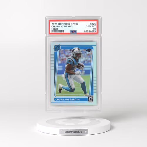 2021 Panini Donruss Optic #225 Chuba Hubbard - Holo (PSA 10 GEM MINT)