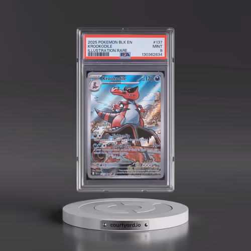 2025 Pokémon Blk EN-Black Bolt #137 Krookodile - Illustration Rare (PSA 9 MINT)