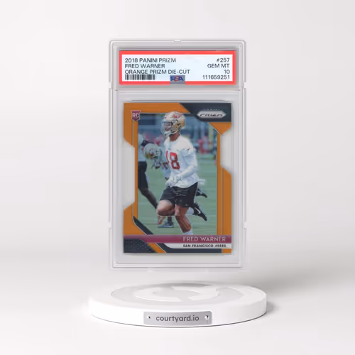 2018 Panini Prizm #257 Fred Warner - Orange Prizm Die-Cut (PSA 10 GEM MINT)