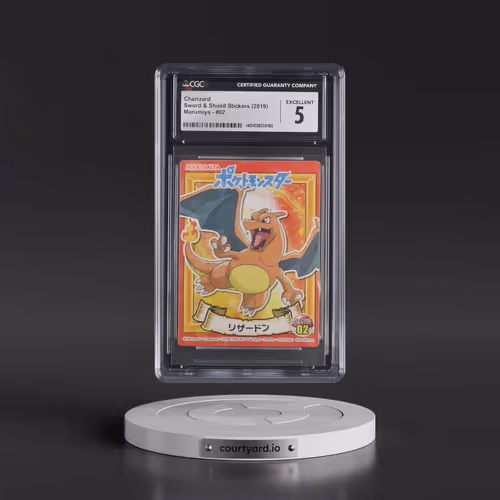 2019 Sword & Shield Stickers (Marumiya Blue Kanji Top) - Japanese #02 Charizard (CGC 5 EX)