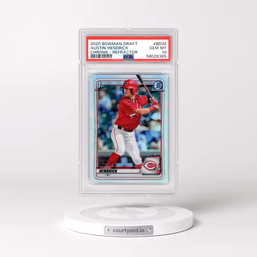 2020 Bowman Draft #BD34 Austin Hendrick - Chrome-Refractor (PSA 10 GEM MINT)