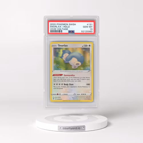 2020 Pokémon Sword & Shield Vivid Voltage #131 Snorlax - Holo (PSA 10 GEM MINT)