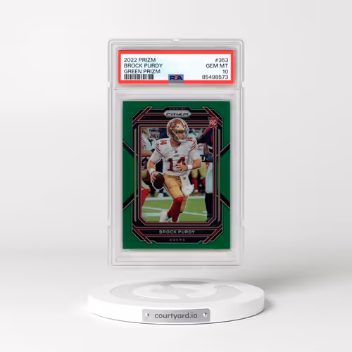 2022 Panini Prizm #353 Brock Purdy - Green Prizm (PSA 10 GEM MINT)