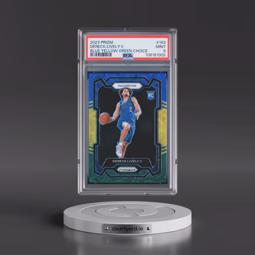 2023 Panini Prizm #163 Dereck Lively II - Blue Yellow Green Choice (PSA 9 MINT)