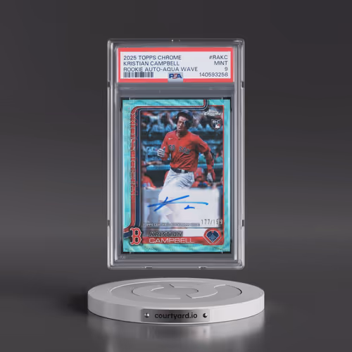2025 Topps Chrome Rookie Autographs #RAKC Kristian Campbell - Aqua Wave (PSA 9 MINT)
