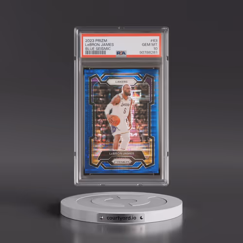 2023 Panini Prizm #63 LeBron James - Blue Seismic (PSA 10 GEM MINT)