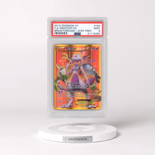 2015 Pokémon XY Breakthrough #164 Mewtwo EX - Holo Full Art Secret (PSA 9 MINT)