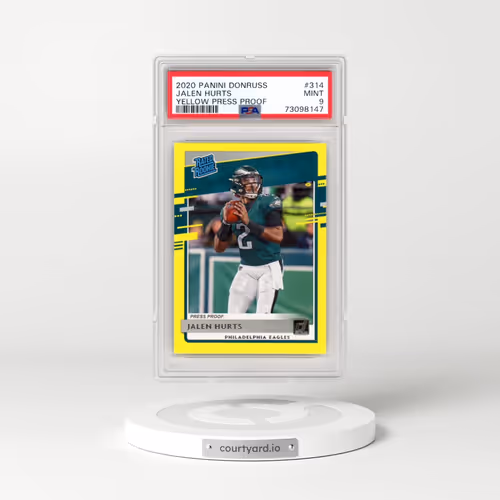 2020 Panini Donruss #314 Jalen Hurts - Yellow Press Proof (PSA 9 MINT)