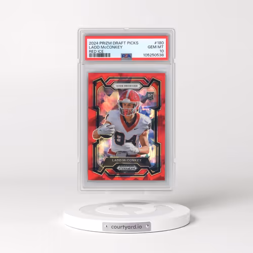 2024 Panini Prizm Draft Picks #180 Ladd McConkey - Red Ice (PSA 10 GEM MINT)