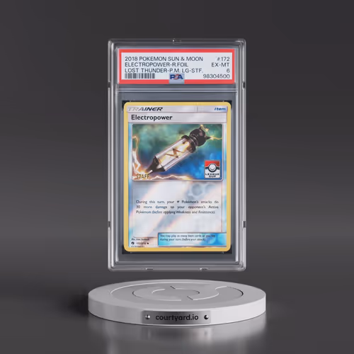 2018 Pokémon Sun & Moon Lost Thunder #172 Electropower - Reverse Foil Pokemon League-Staff (PSA 6 EX